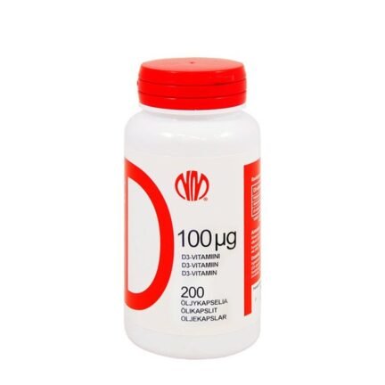 Natura Media Vitaminas D3 100µg, 200 mažų kapsulių