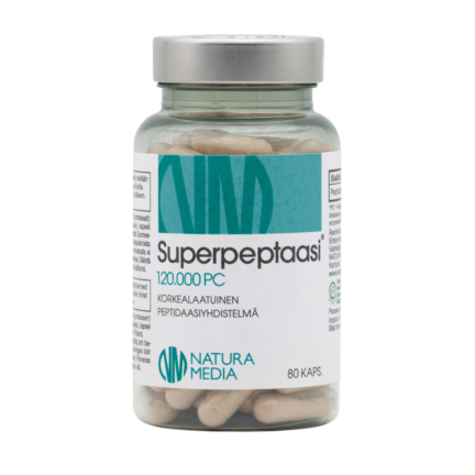 Natura Media Superpeptase 120000PC, 80 kapsulių