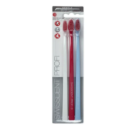 SWISSDENT PROFI GENTLE EXTRA-SOFT dantų šepetėliai